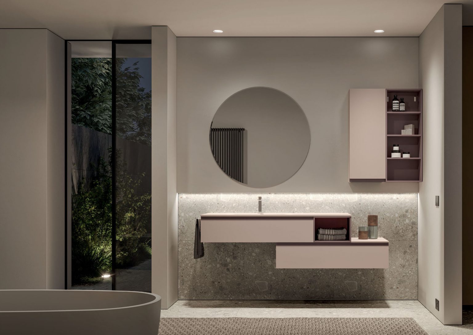 My time et Spazio Time : un restylage pour aménager la salle de bains et l&rsquo;espace buanderie avec un style polyvalent, modulaire et personnalisable