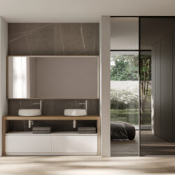 Miroir rectangulaire Nest avec cadre et éclairage intégré  - Ideagroup