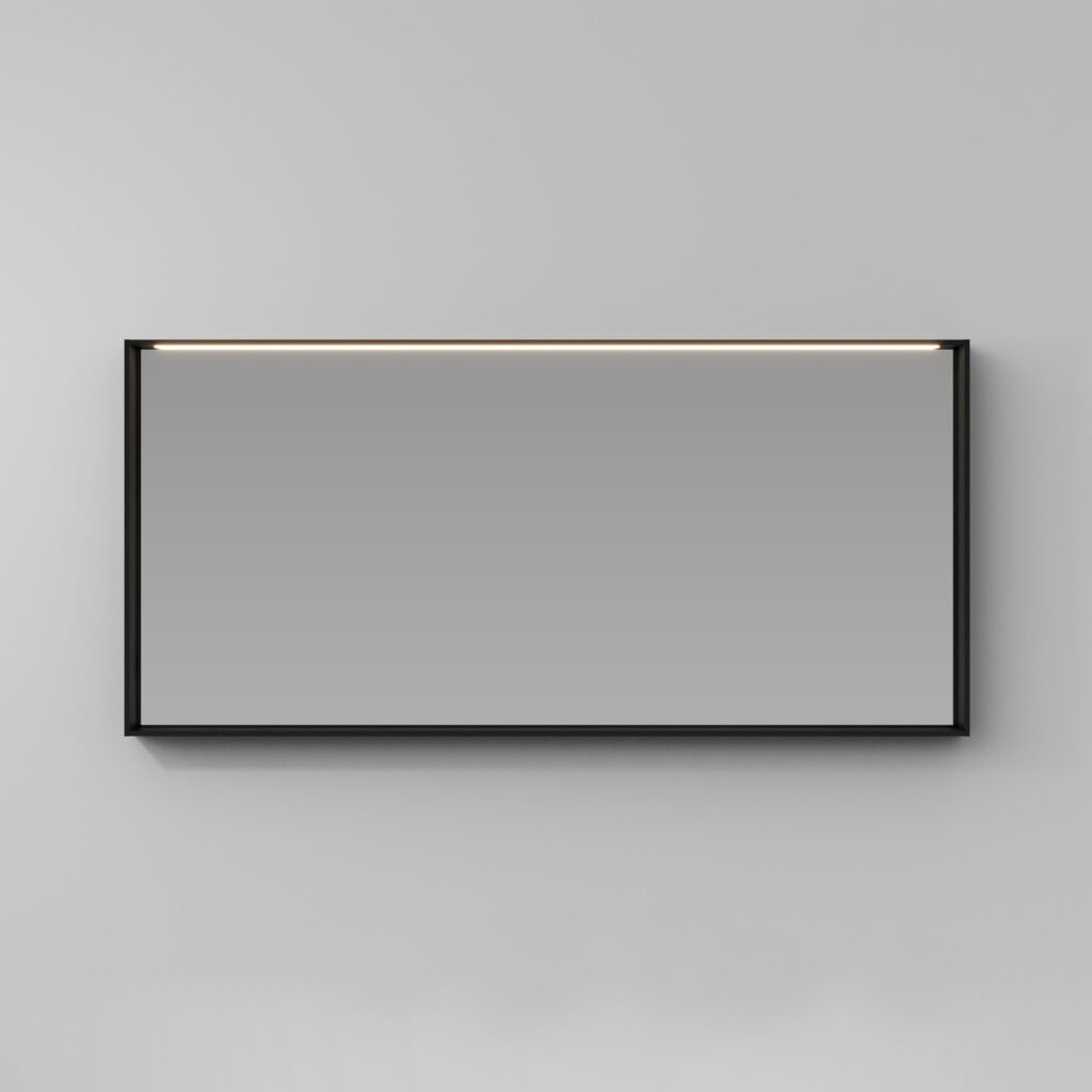 Miroir rectangulaire Nest avec cadre et éclairage intégré   - Ideagroup