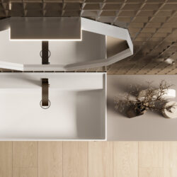 Miroir décagonal Deka avec structure en aluminium  - Ideagroup