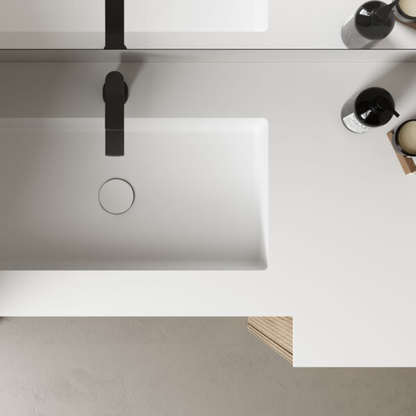 Plans de toilette à double profondeur