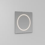Miroir carré Style avec un cercle sérigraphié lumineux  - Ideagroup