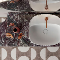 Vasque Giove04 à poser sur le plan de toilette, en Cristalplant  - Ideagroup