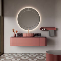 Miroir rond Marte rétroéclairé avec bord biseauté  - Ideagroup