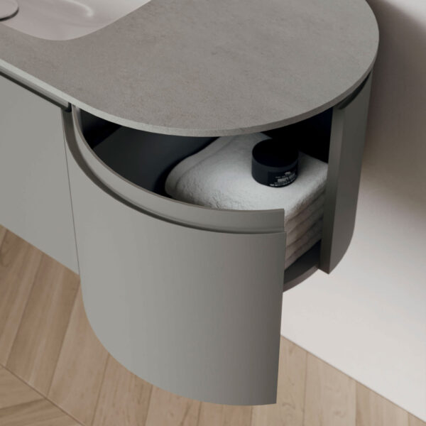 Quatre types d’éléments latéraux à portes ouvrables. Panneaux latéraux avec un bord, rayon 2,6 cm