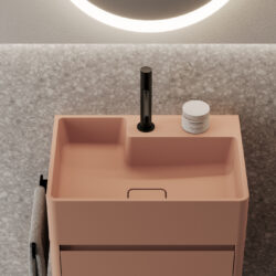 Vasque Seventy rectangulaire à poser sur le plan de toilette, en Aquatek ou en Aquagel  - Ideagroup